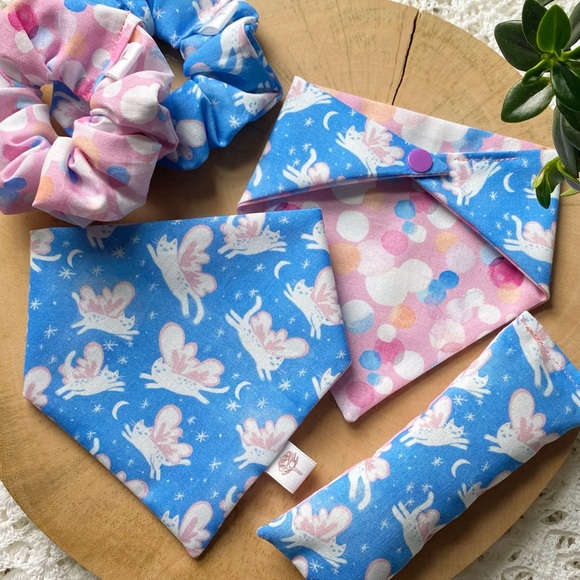 Handmade Cat Bandana ~ White Rose Co.
